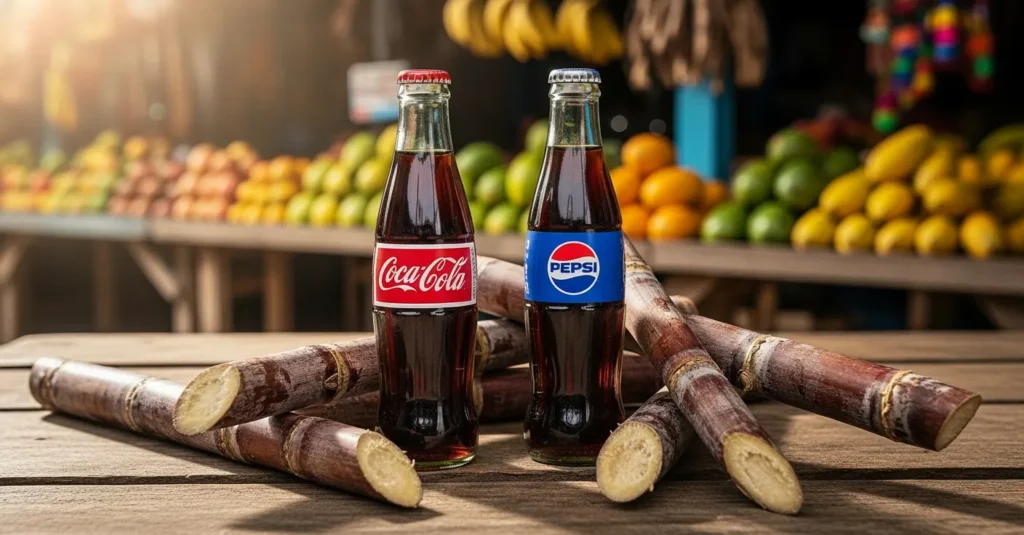 Refrescos Coca-Cola y Pepsi elaborados con caña de azúcar en Centroamérica