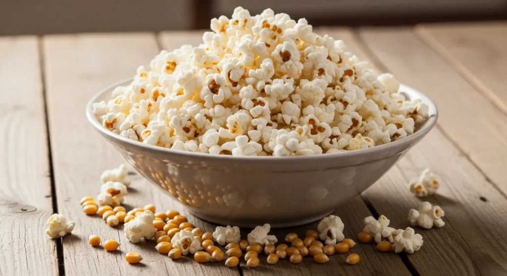 Palomitas de maíz naturales, el snack saludable alto en fibra y antioxidantes perfecto para dieta.